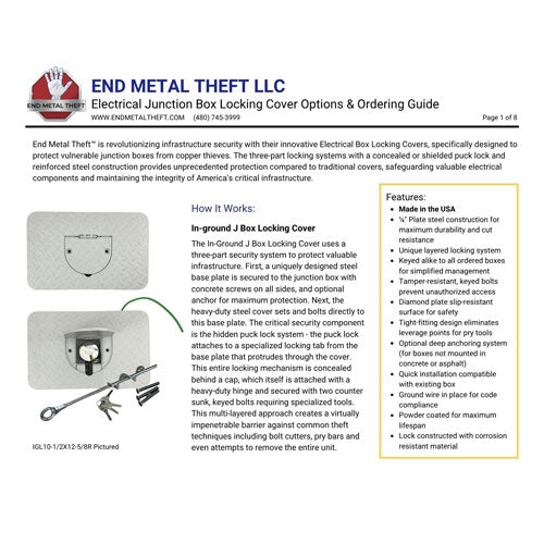 Junction Box Locking Cover Options & Ordering Guide